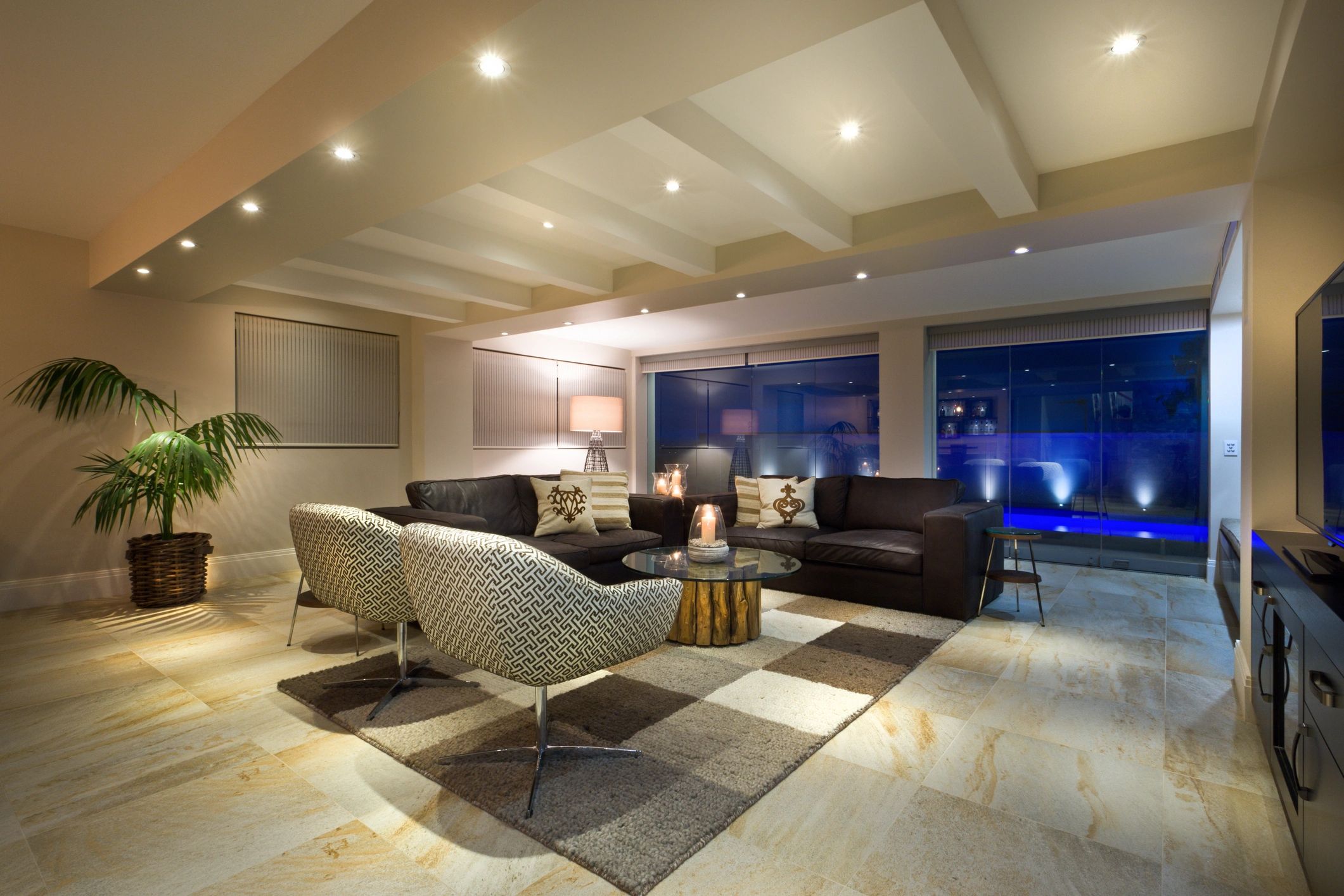 Modern luxury home with professional recessed lighting installation