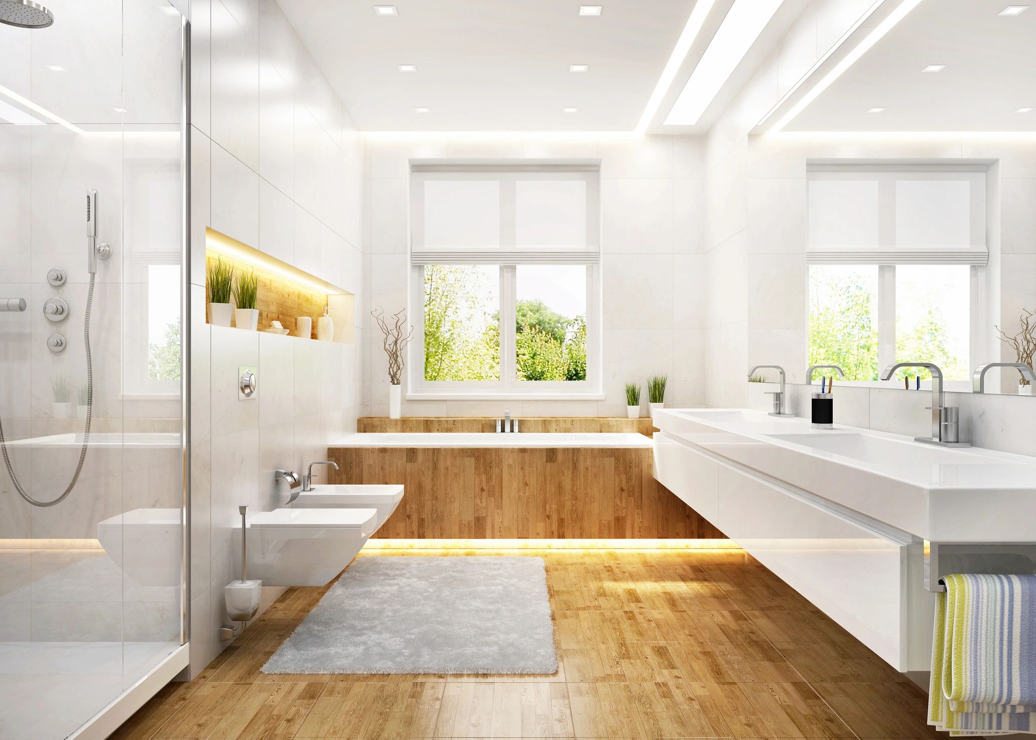 Modern bathroom ambient lighting