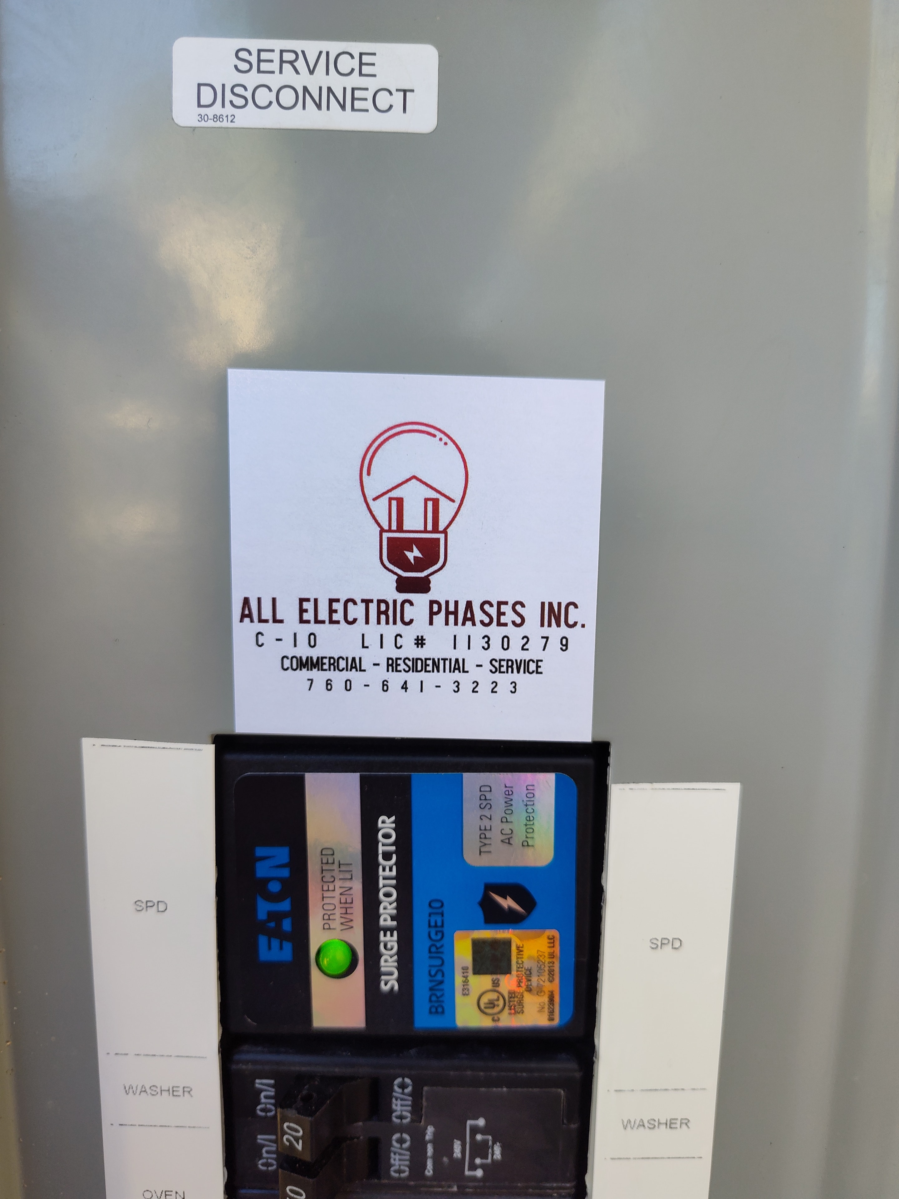 Electrical panel upgrade installation in progress
